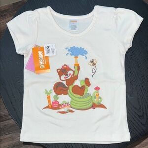 Gymboree Cream Kids Tee with Squirrel and Nature Design
